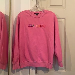 Small Pink Forever 21 USA Crew crew neck sweater